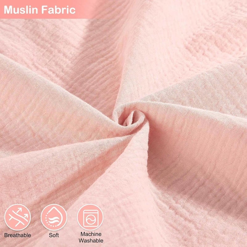 Basumee Muslin Changing Pad Cover Waterproof 2 Pack Baby Changing Table Covers for Boys and Girls Soft Breathable Nursery Diaper Change Table Cover Pad Fits 32"x16", Pink - Image 3